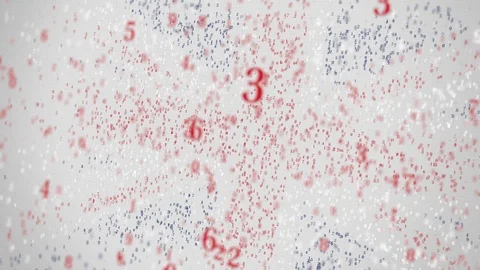 Flag of GREAT BRITAIN being composed with numbers. Conceptual 3D animation Stock Footage 104821508