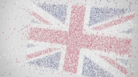 Flag of GREAT BRITAIN being composed with numbers. Conceptual 3D rendering Stockillustratie