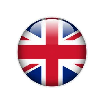 Flag of Great Britain on a button. Vector Stock Illustration