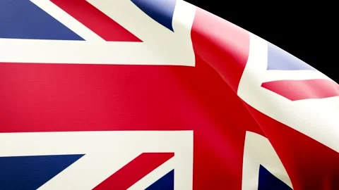 Flag of Great Britain flying in the wind Stock Footage 160564912