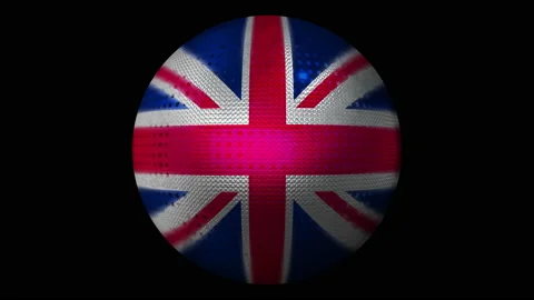 Flag of Great Britain as an icon. Rotating ball with texture. Stock Footage 138427507
