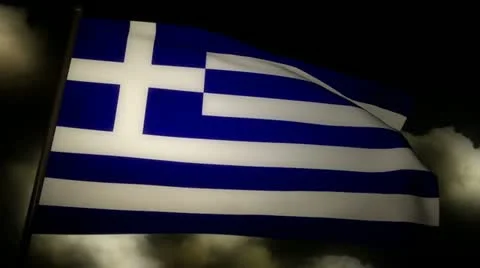 Flag Greece 02 Stock Footage 11132857
