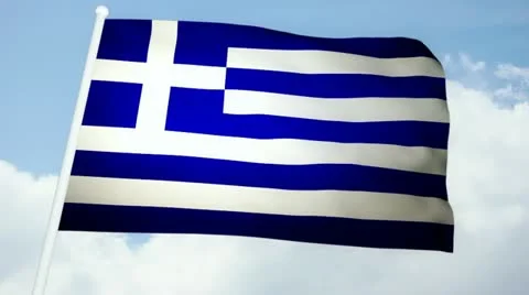 Flag Greece 03 Stock Footage 21496994
