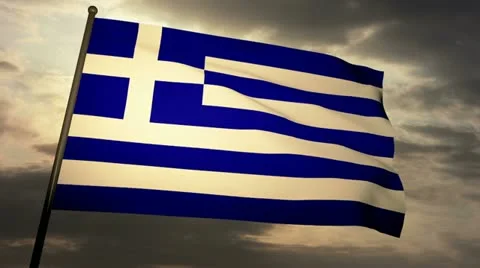 Flag Greece 05 Stock Footage 21510670