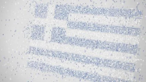Flag of GREECE being composed with numbers. Conceptual 3D rendering Stockillustratie