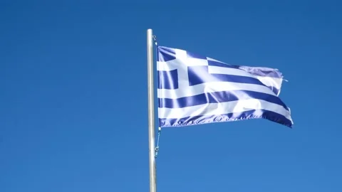 Flag of Greece fluttering in the wind. Stock-Footage 208966927