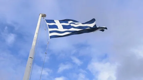 Flag of Greece Stock Footage 74095205