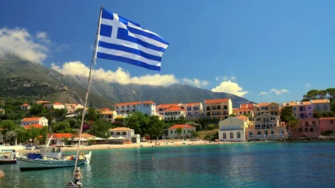 Flag of Greece Stock Footage 88549273