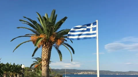 The Flag of Greece Stock Footage 158489873