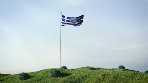 Flag of Greece Stock Footage 168267356