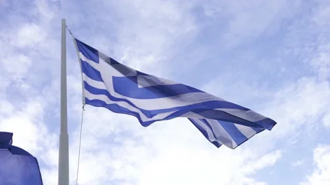The flag of the Greece Stock Footage 232852478