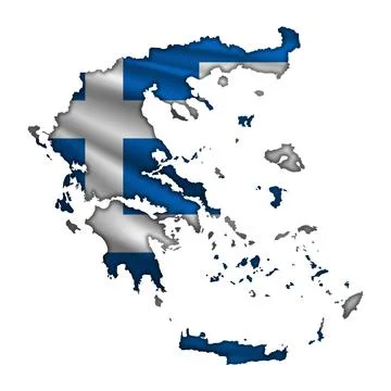 Flag Greece in the form of a map Stock Photos