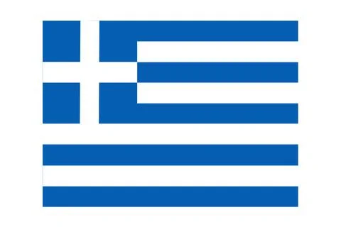 Flag of Greece isolated on white background. Stock Illustration
