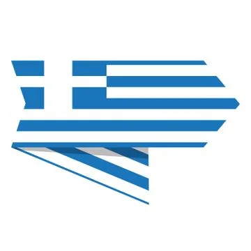 Flag of Greece on a label Ilustração Stock