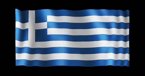 Flag of Greece, long ratio (2:1), seamless loop animation Stock Footage 82528756