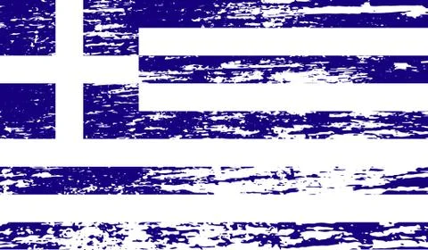 Flag of Greece with old texture. Vector Illustrazione stock