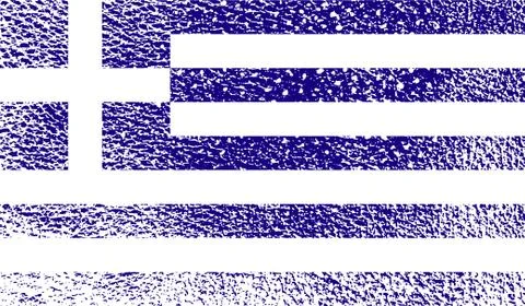 Flag of Greece with old texture. Vector Stock Illustration