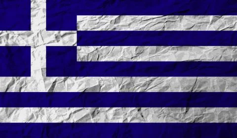 Flag of Greece with old texture. Vector Illustrazione stock