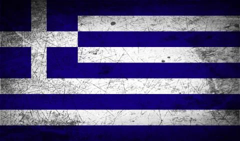 Flag of Greece with old texture. Vector Stock Illustration