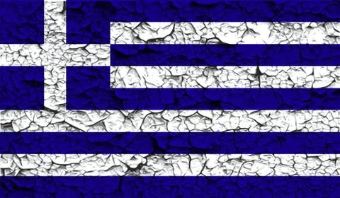 Flag of Greece with old texture. Vector Illustrazione stock