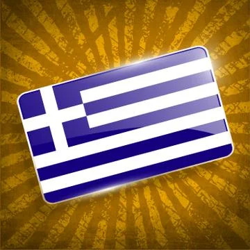 Flag of Greece with old texture. Vector Stock Illustration
