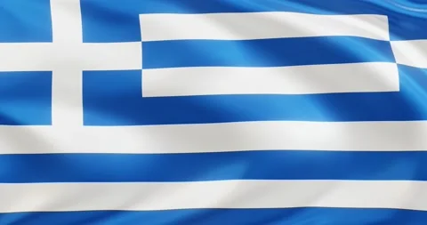 Flag of Greece, Seamless looping animation fluttering in the wind Stock Footage 172500124