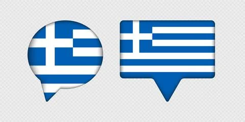 Flag of Greece in speech bubble. Stock Illustration