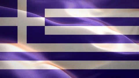 Flag of Greece waving in the wind. 3D Waving flag design. Stock Illustration