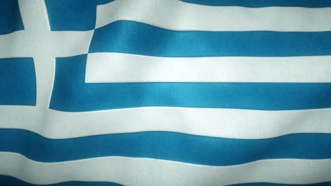 Flag of Greece waving in the wind Stock-Footage 125828688