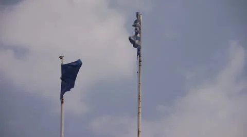 Flag of Greece&amp;Euro 스톡 동영상 11375364