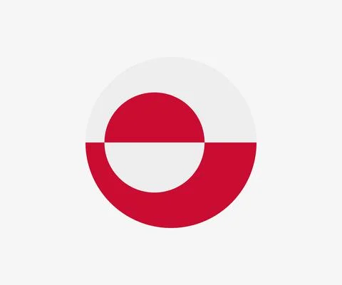 The flag of Greenland in a circle Stock Illustration