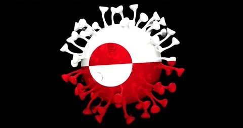 Flag of Greenland on Seamless looping 3D animation of the covid-19 Corona Virus Stock Footage 166462211