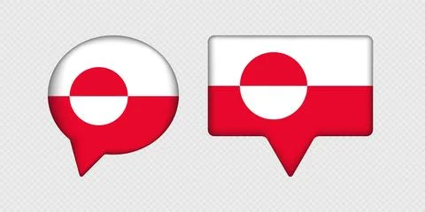 Flag of Greenland in speech bubble. Stock Illustration