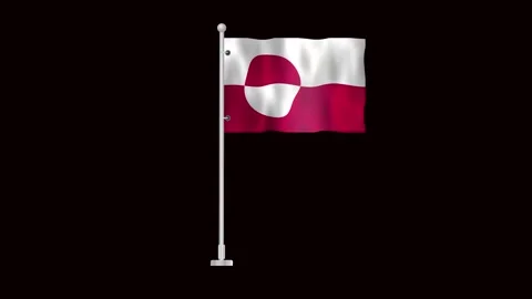Flag of Greenland waving Stock Footage 320303451