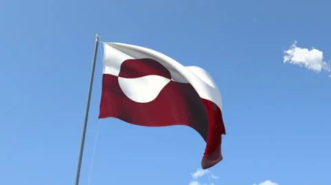 The flag of Greenland Waving on the Wind. Video stock 40811040