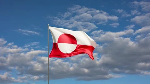 Flag  Greenland waving in the wind. Stock Footage 327085402