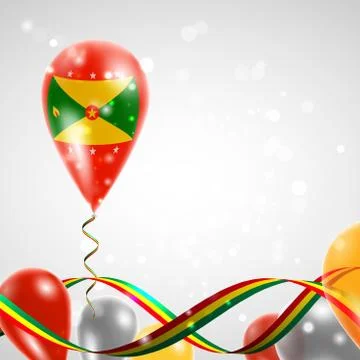 Flag of Grenada on balloon Stock Illustration