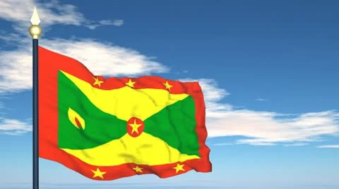 Flag Of Grenada Stock Footage 10595729