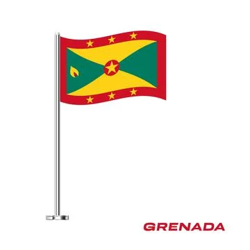Flag Of Grenada, Grenada flag, National flag of Grenada. table flag of Grenad Illustrazione stock