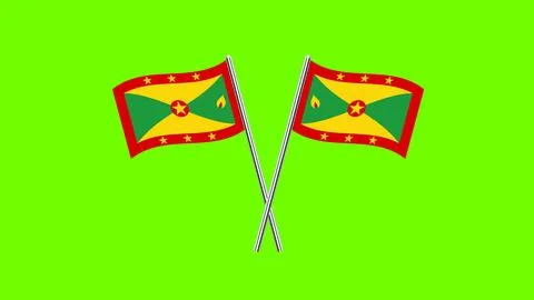 Flag Of Grenada, Grenada flag, National flag of Grenada. table flag of Grenad Stock Illustration
