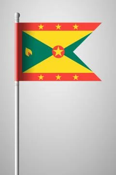 Flag of Grenada. National Flag on Flagpole Stock Illustration