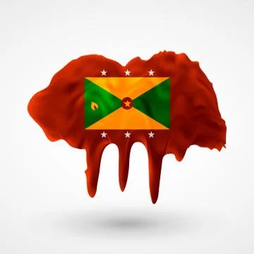 Flag of Grenada painted colors Stock Illustration