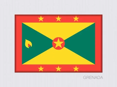 Flag of Grenada. Rectangular Official Flag with Proportion 2:3 스톡 일러스트