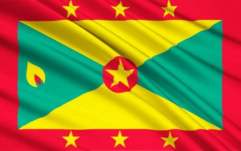 Flag of Grenada, Saint George's Stock Illustration