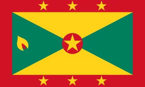 Flag of Grenada. Vector illustration. World flag Stock Illustration