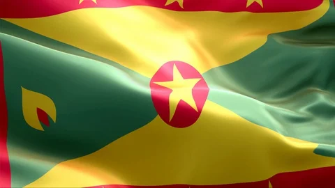 Flag of Grenada  waving in the wind. Stock Footage 129244827