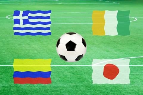 Flag of group c soccer world cup 2014 Stock Illustration