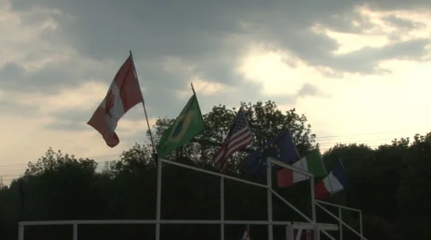 Flag group at rodeo 2 Stock Footage 6561890