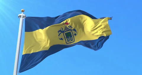 Flag of Guadalajara, Jalisco, Mexico. Loop Stock Footage 167115019