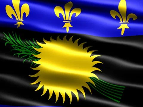 Flag of guadeloupe Stock Illustration